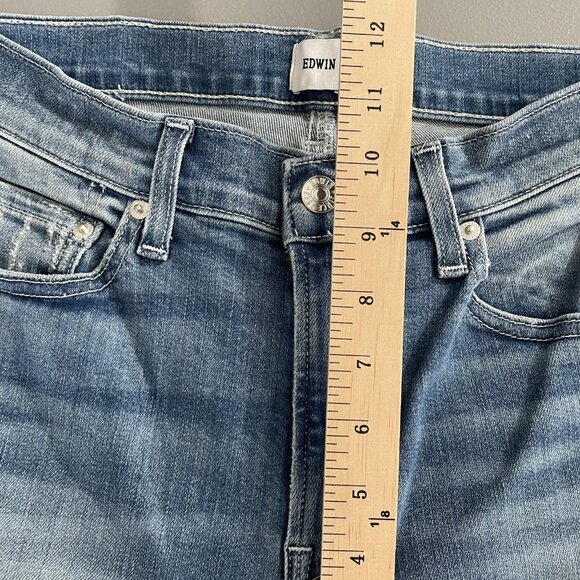 Edwin Jeans Womens 28 Blue Denim Ventura Bree Slim Skinny USA Stretch Medium - Picture 14 of 15